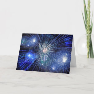 Happy New Year Fireworks Personalised Holiday Card