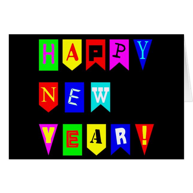 Happy New Year Flags (Front Horizontal)