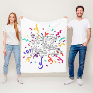 Happy new year fleece blanket