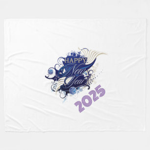 Happy New Year Fleece Blanket, Large 60" x 80"