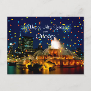 Happy New Year from Chicago Postcard