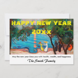 Happy New Year from Dance on the Beach by Munch Holiday Card