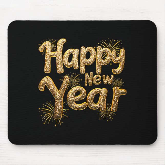 Happy New Year Funny Fireworks New Year Eve Party  Mouse Mat (Front)