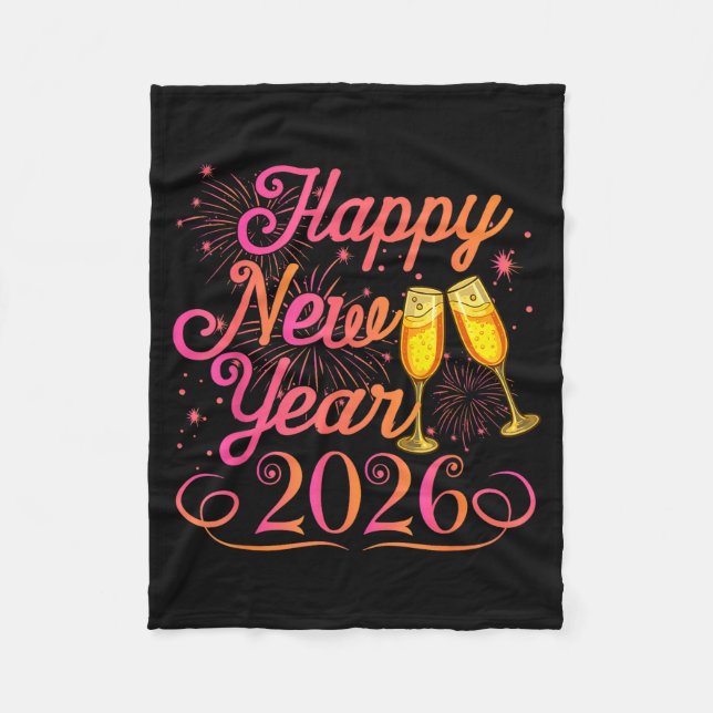 Happy New Year Funny Matching Family New Years Eve Fleece Blanket (Front)