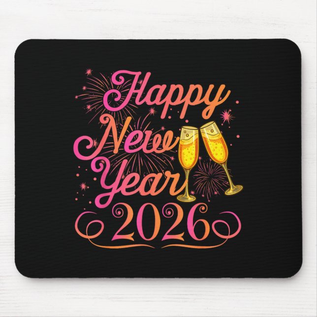 Happy New Year Funny Matching Family New Years Eve Mouse Mat (Front)