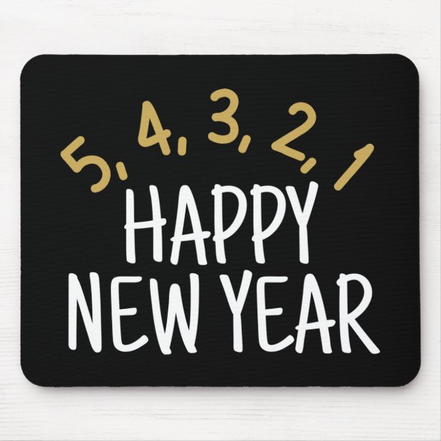 Happy New Year Funny Mouse Mat (Front)