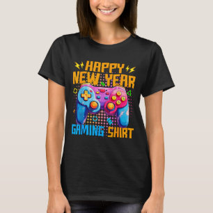 Happy New Year Gaming Shirt Colorful Video Game Lo