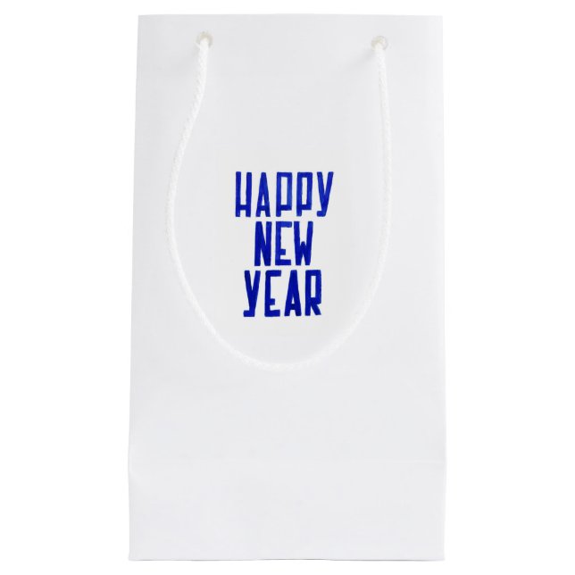Happy New Year Gift Bag Blue lettering (Front)