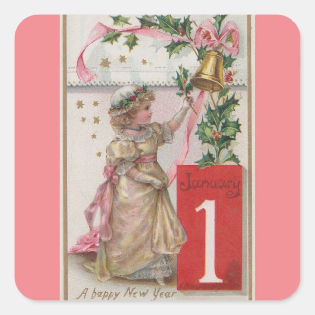  Happy New Year Girl Sticker (Front)