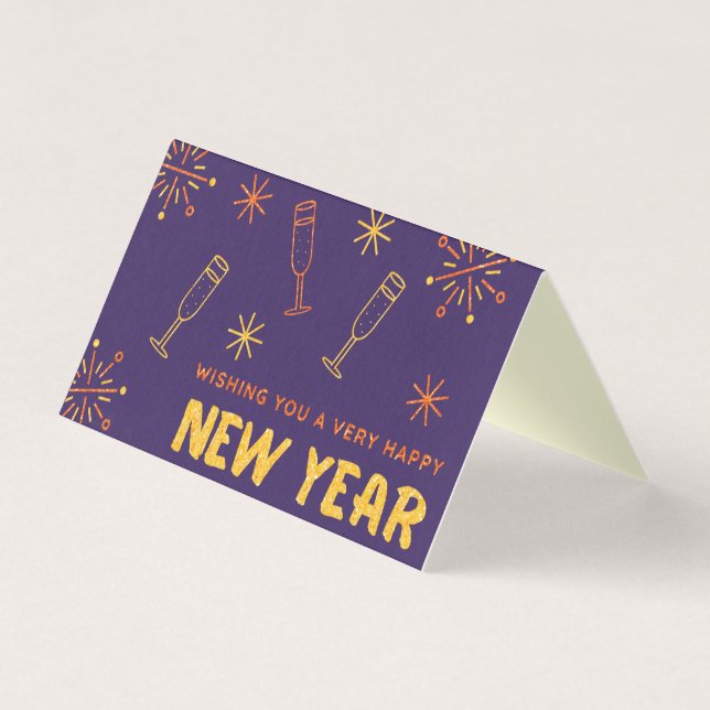Happy New Year Glitter 25pk Cards (Front)