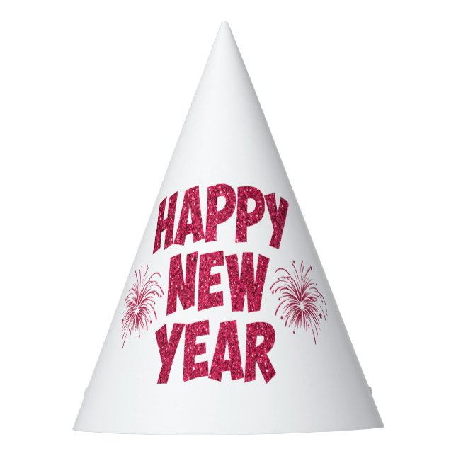 Happy New Year Glitter Party Hat (Front)