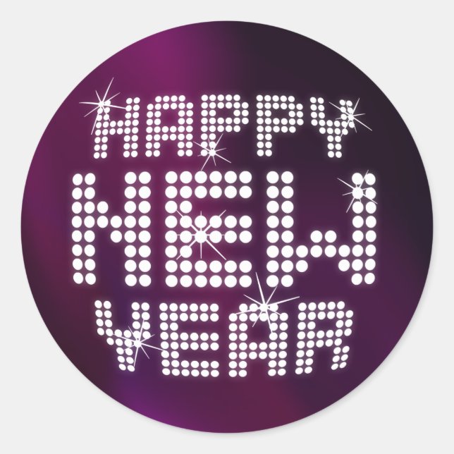 Happy New Year Glitter stickers (Front)