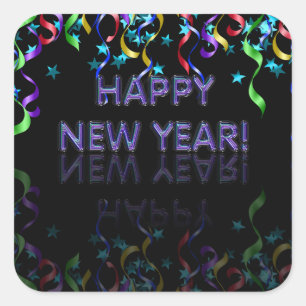 Happy New Year! Glossy Square Sticker