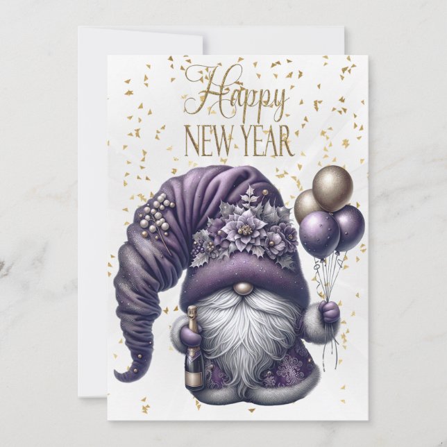 Happy New Year Gnome Announcement (Front)