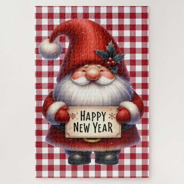 Happy New Year Gnome Puzzle (Vertical)