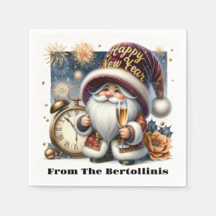 Happy New Year! Gnome Series  Napkin