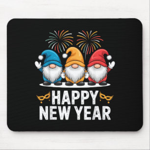 Happy New Year Gnomes For Party Lovers And Festive Mouse Mat
