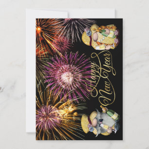 Happy New Year Gnomes Greeting Card