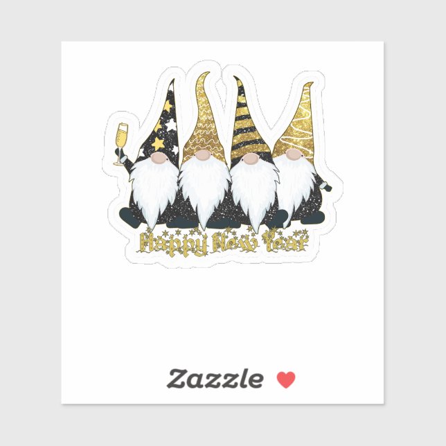 Happy New Year Gnomes Sticker (Sheet)