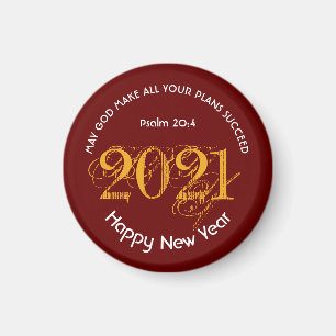 Happy New Year GOD'S PLANS SUCCEED 2021 Magnet