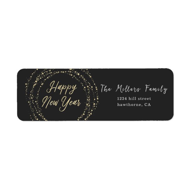 Happy new year Gold calligraphy Black Label (Front)