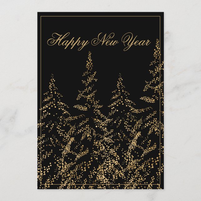 Happy New Year Gold Glitter Elegant Holiday Card (Front)