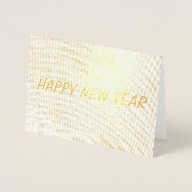Happy New Year Gold Holiday Card (Front)