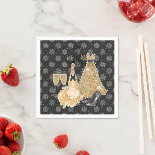 Happy New Year Gold Napkin