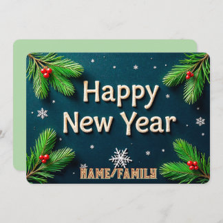 Happy New Year Golden Lettering Holiday Card
