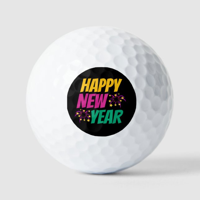 Happy New Year  Golf Balls (Front)