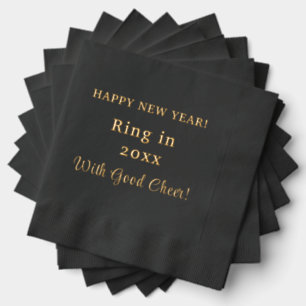 Happy New Year Good Cheer Year Foil Napkins