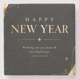 Happy New Year Greeting , A New Year A New Chapter Stone Coaster