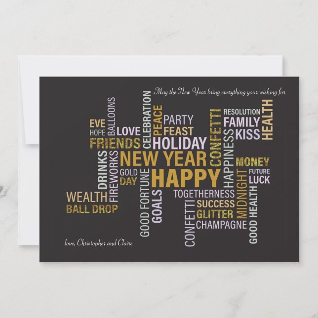 Happy New Year Greeting Card (Front)