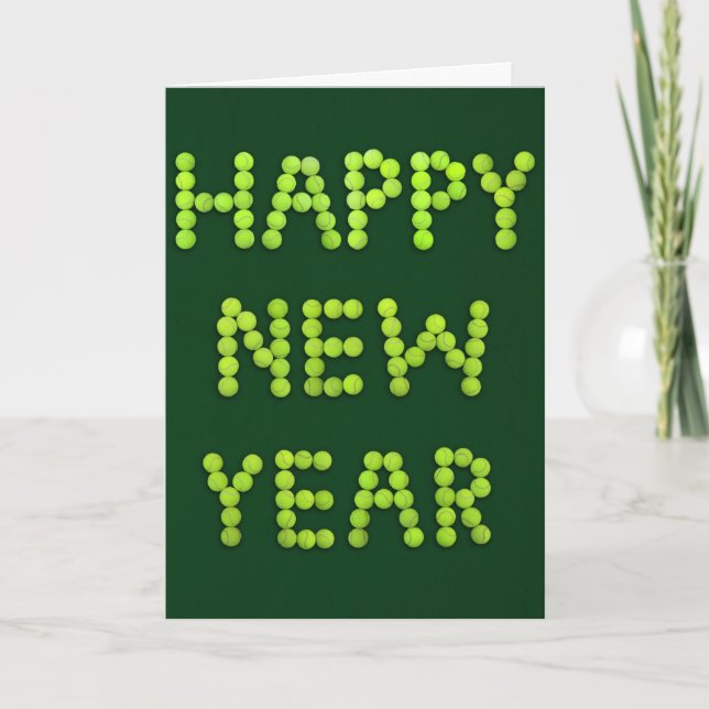 Happy New Year Greeting Card for Tennis Fans (Front)