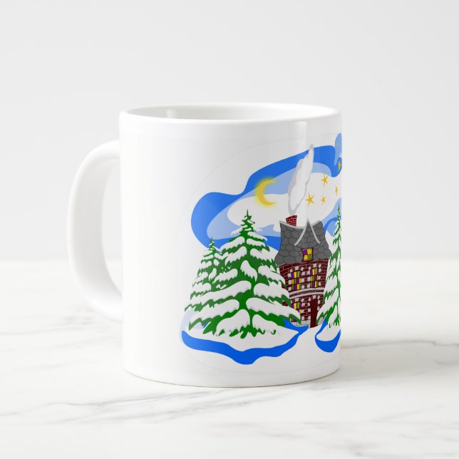 Happy New Year greeting Large Coffee Mug (Front Left)