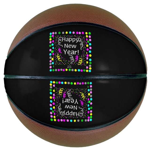 Happy New Year Greetings Basketball (Front)