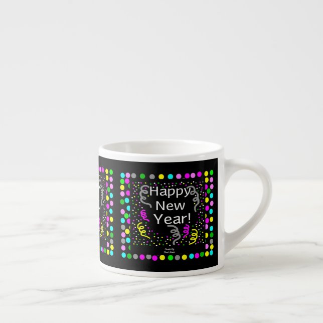 Happy New Year Greetings Espresso Mug (Right)