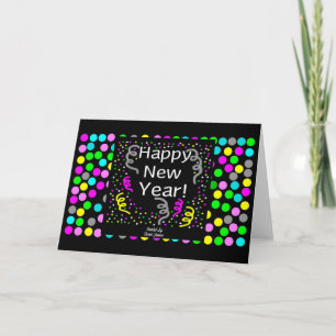 Happy New Year Greetings Horizontal Greeting Card