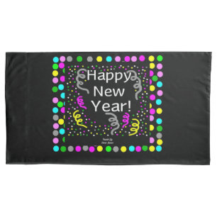 Happy New Year Greetings King Size Pillowcase
