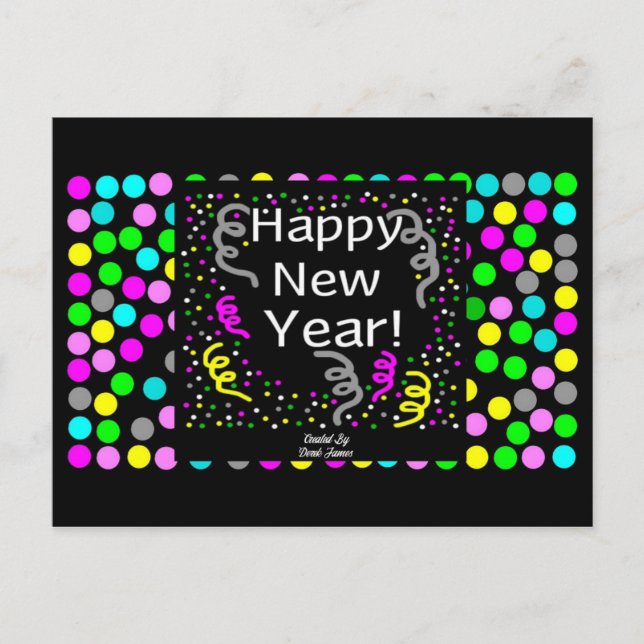 Happy New Year Greetings Postcard (Front)