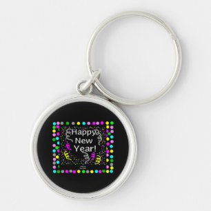 Happy New Year Greetings Premium Round Key Chain
