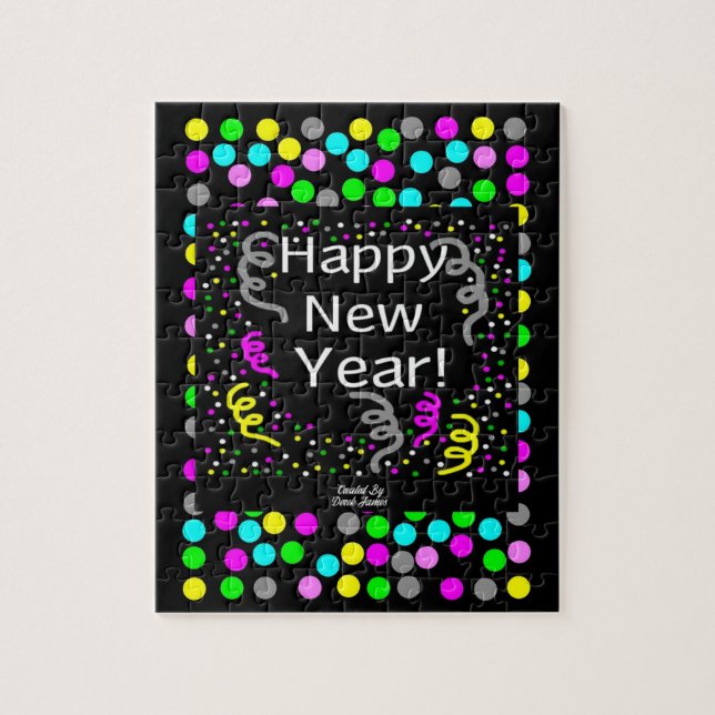Happy New Year Greetings Puzzle 20.3 cm X 25.4 cm (Vertical)