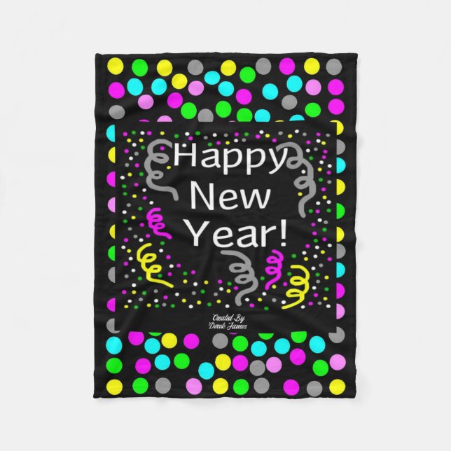 Happy New Year Greetings Small Fleece Blanket (Front)