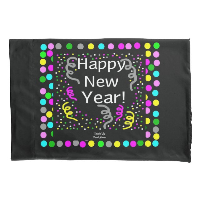 Happy New Year Greetings Standard Pillowcase (Front)
