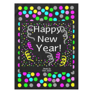Happy New Year Greetings Tablecloth