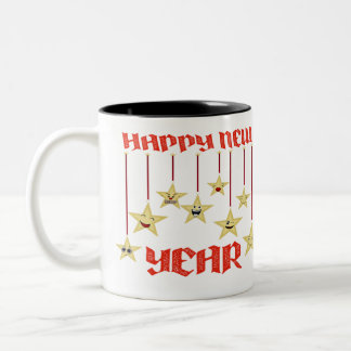 Happy New Year Greetings Two-Tone Coffee Mug