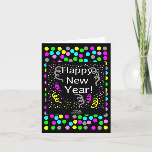 Happy New Year Greetings Vertical Greeting Card (Front)
