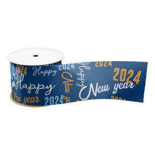 Happy New Year Grosgrain Ribbon Satin Ribbon