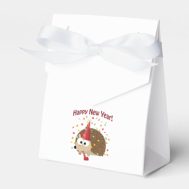 Happy New Year Hedgehog! Favour Box (Front Side)