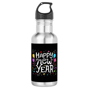 Happy New Year Holiday Fireworks Celebration Gift 532 Ml Water Bottle